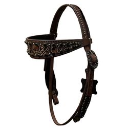 CABECADA MASTER SELAS COURO TESTA - STRASS E CRAVO... - PROTEC HORSE - A LOJA DOS GRANDES CAMPEÕES