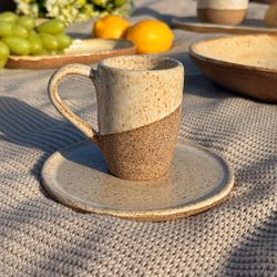Xícara para Café Vértice e Pires - PZ CERÂMICA