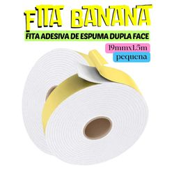 Fita Banana 19mmx1,5m auto adesiva dupla... - QPAPEIS