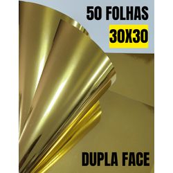 Lamicote ouro duplaface 30x30 - 50 folha - QPAPEIS LTDA