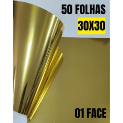 Lamicote ouro 1 face 30x30 - 50 folhas - QPAPEIS LTDA