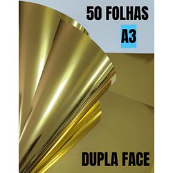 Lamicote ouro duplaface A3 - 50 folhas - QPAPEIS LTDA