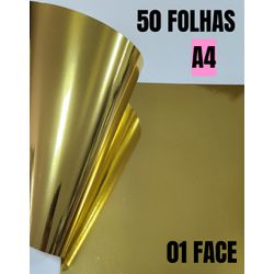 Lamicote ouro 1 face A4 - 50 folhas - QPAPEIS LTDA