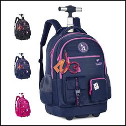 MOCHILA LULUCA DE CARRINHO LU24634 AZUL - QPAPEIS LTDA