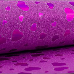 Glitter Decorado Coração Rosa A4 180G - QPAPEIS