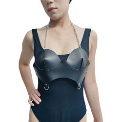 Harness - Top Em Couro e Correntes - Quero Vibrar