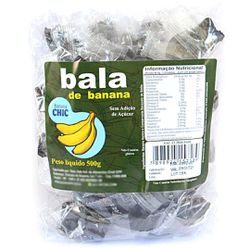 BALA DE BANANA CHIK SEM AÇÚCAR 500 GRAMAS - Vim da Canastra