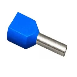 TERMINAL PRE-ISOLADO TIPO TUBULAR DUPLO AZUL 2,5MM - Rabelo Materiais Para Construção