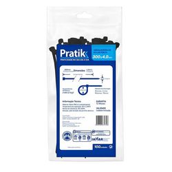 ABRAÇADEIRA NYLON PRETA 4,0X300 PRATIK - Rabelo Materiais Para Construção