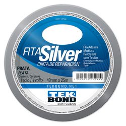 FITA SILVER TAPE MULTIUSO PRATA 48X5 TEKBOND - Rabelo Materiais Para Construção