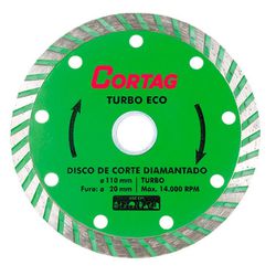 DISCO DIAMANTADO TURBO ECO 20X110MM 60598 CORTAG - Rabelo Materiais Para Construção