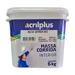 MASSA CORRIDA 6 KG ACRILPLUS - Rabelo Materiais Para Construção