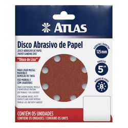 DISCO LIXA 125MM G120 AT512/120 ATLAS - Rabelo Materiais Para Construção