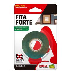 FITA DUPLA FACE TRANSPARENTE FITA FORTE 19X02 METR... - Rabelo Materiais Para Construção