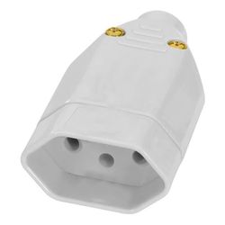 PLUG FÊMEA PADRÃO 2P+T 10A 250V CINZA 08317270 FAM... - Rabelo Materiais Para Construção