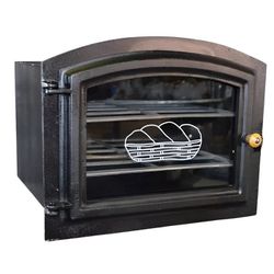 FORNO DE FERRO GRANDE COM PORTA VIDRO 39X54CM 0001... - Rabelo Materiais Para Construção