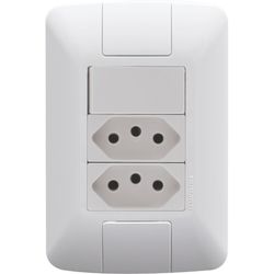 CONJUNTO ARIA INTERRUPTOR SIMPLES + 2 TOMADA 2P+T ... - Rabelo Materiais Para Construção