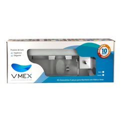 KIT BANHEIRO RETO DE VIDRO KR INCOLOR 665 VMEX - Rabelo Materiais Para Construção
