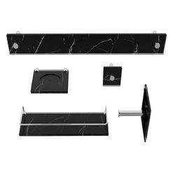 KIT BANHEIRO RETO DE VIDRO KR CALACATA PRETO 27952... - Rabelo Materiais Para Construção