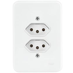TOMADA DUPLA DISTANCIADA POLLAR 2P+T 10A 250V 1901... - Rabelo Materiais Para Construção