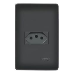 TOMADA PADRÃO HABITAT BLACK 2P+T 10A 250V 4052 FAM... - Rabelo Materiais Para Construção