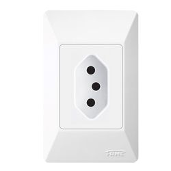 TOMADA PADRÃO PLACA 2P+T 20A 250V 1406 FAME - Rabelo Materiais Para Construção