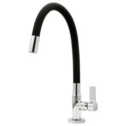 TORNEIRA COZINHA BANCADA FLEX PRETA C-65 1/4V. (G)... - Rabelo Materiais Para Construção