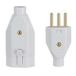 PLUG MACHO + FÊMEA PADRÃO 2P+T 10A 250V CINZA 1918... - Rabelo Materiais Para Construção