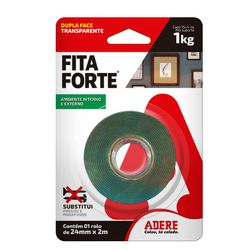 FITA DUPLA FACE TRANSPARENTE FITA FORTE 12MMX2M AD... - Rabelo Materiais Para Construção