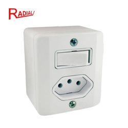 INTERRUPTOR 1 TECLA SIMPLES + TOMADA 2P+T 10A 250V... - Rabelo Materiais Para Construção