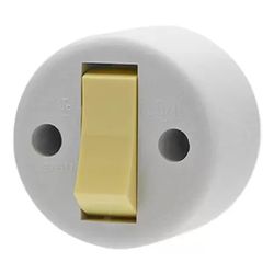 INTERRUPTOR SOBREPOR REDONDO 6A CINZA 1755 ILUMI - Rabelo Materiais Para Construção