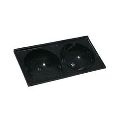 TANQUE SINTÉTICO DUPLO MÁRMORE Nº 1 100X52CM PRETO... - Rabelo Materiais Para Construção