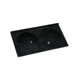 TANQUE SINTÉTICO DUPLO MÁRMORE Nº 2 110X59CM PRETO... - Rabelo Materiais Para Construção