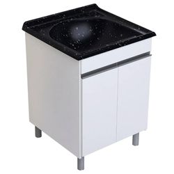 KIT ARMÁRIO LAVANDERIA AMELIA COM TANQUE 61,5X61CM... - Rabelo Materiais Para Construção