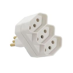 TE 3 SAÍDAS 2P+T 10A 250V CINZA 1491 FAME - Rabelo Materiais Para Construção