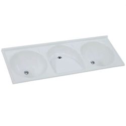 TANQUE SINTÉTICO TRIPLO MÁRMORE 155X56CM GELO 5093... - Rabelo Materiais Para Construção