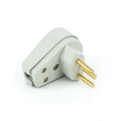 PLUG PADRÃO 90º 2P+T 20A 250V CINZA 08314820 FAME - Rabelo Materiais Para Construção