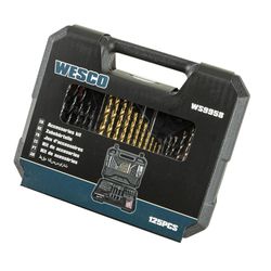 JOGO DE BROCAS E BITS 125 PEÇAS WS9958 WESCO - Rabelo Materiais Para Construção