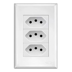 TOMADA EVIDENCE TRIPLA PADRÃO 2P+T 10A 250V 3267 F... - Rabelo Materiais Para Construção
