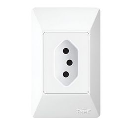 TOMADA PADRÃO PLACA 2P+T 10A 250V 1405 FAME - Rabelo Materiais Para Construção