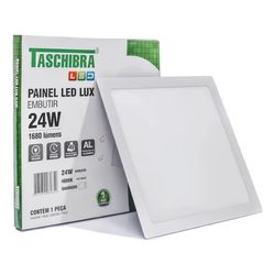 PAINEL LED QUADRADO EMBUTIR LUX 24W 4000K BIVOLT B... - Rabelo Materiais Para Construção