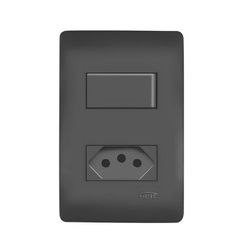INTERRUPTOR SIMPLES + TOMADA HABITAT BLACK PADRÃO ... - Rabelo Materiais Para Construção