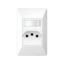 INTERRUPTOR SIMPLES + TOMADA PADRÃO PLACA 2P+T 10A... - Rabelo Materiais Para Construção