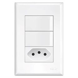 INTERRUPTOR 2 TECLAS SIMPLES + TOMADA EVIDENCE PAD... - Rabelo Materiais Para Construção