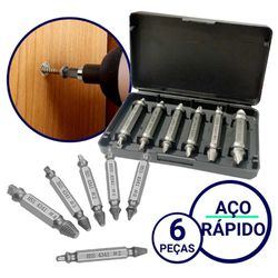 JOGO EXTRATOR SACA PARAFUSO ESPANADO 2 A 12MM 6 PE... - Rabelo Materiais Para Construção