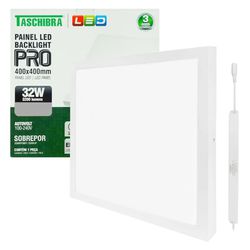 PAINEL LED QUADRADO SOBREPOR PRO 40X40 32W 6500K B... - Rabelo Materiais Para Construção