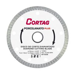 DISCO DIAMANTADO PORCELANATO 110X22MM CORTAG - Rabelo Materiais Para Construção