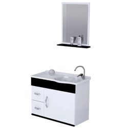 KIT ARMÁRIO SIENA SUSP. 2 GAVETAS E ESPELHO 55,5CM... - Rabelo Materiais Para Construção