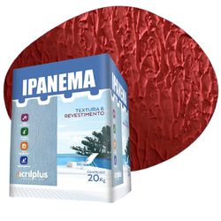 TEXTURA IPANEMA VERMELHO ESCARLATE CAIXA 20 KG 144... - Rabelo Materiais Para Construção