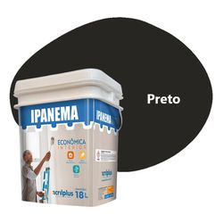 TINTA ECONÔMICA IPANEMA PRETA 18 LTS ACRILPLUS - Rabelo Materiais Para Construção
